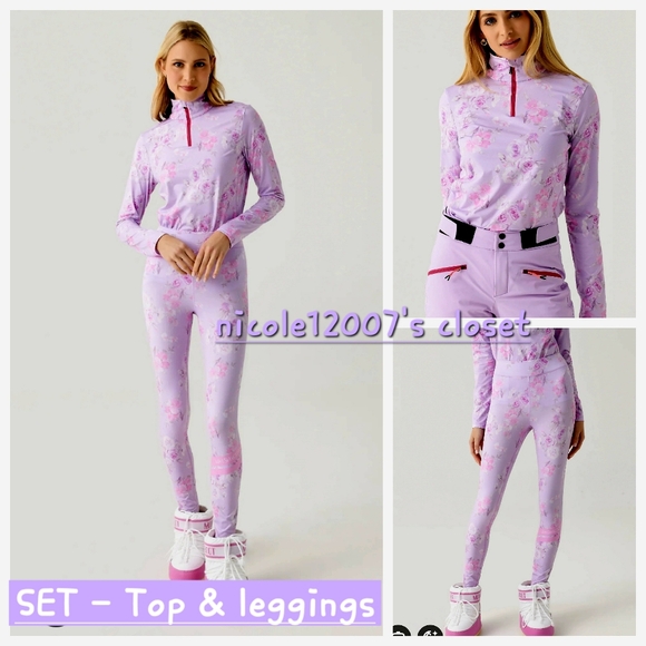 Loveshackfancy Bogner Love Base layer Leggings Margo Base layer Top Hibiscus - Picture 1 of 7